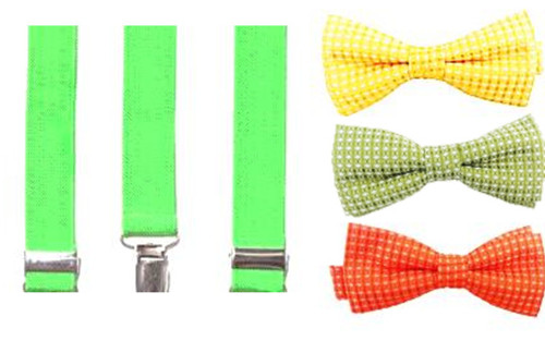 Citrus Cooler Bow Tie & Suspenders Set - Sublime Lime